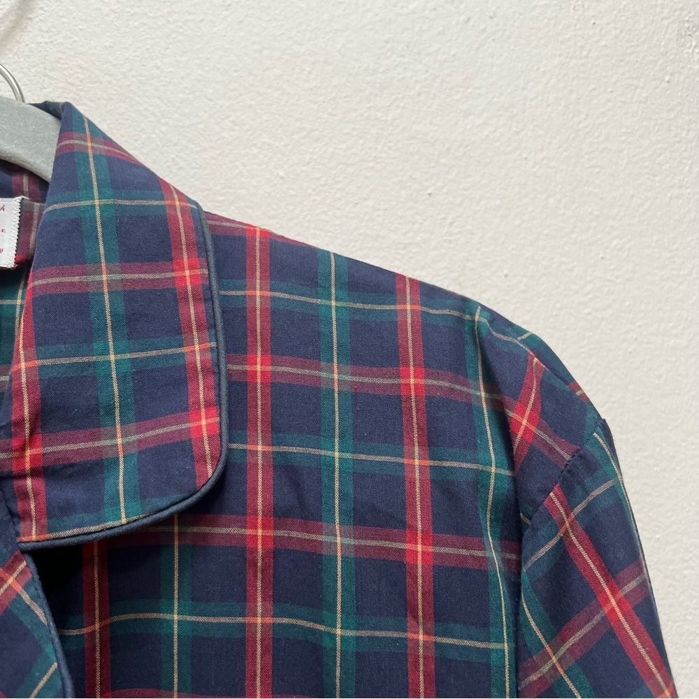 Oscar de la Renta Men’s M/L Pajamas Set Blue Red Plaid Designer Luxury Sleepwear - Picture 8 of 16